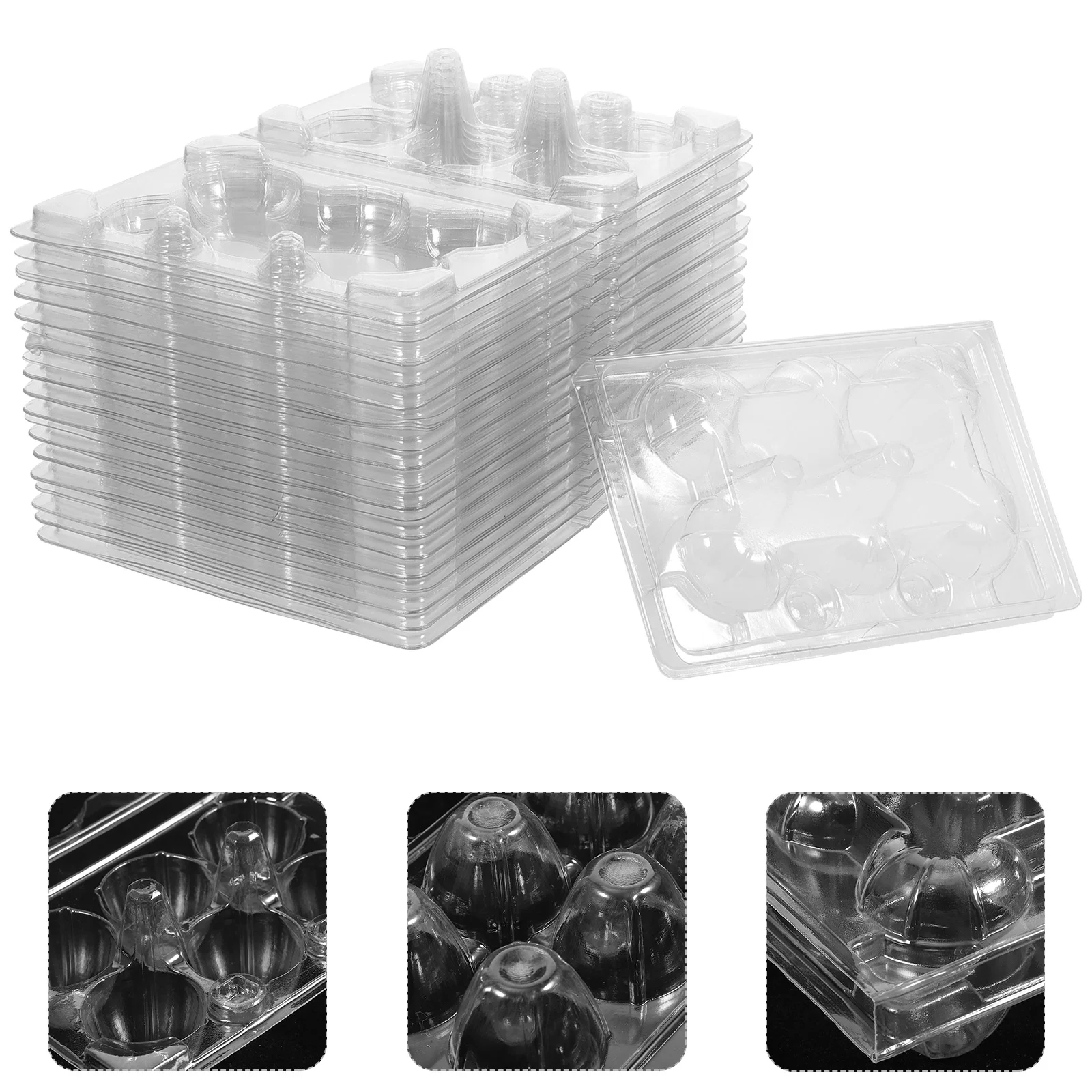 

Egg Quail Cartons 50Pack Plastic Carton Box Clear Bulk Reusable Grid Storage Carriage Holder Refrigerator Mini Container