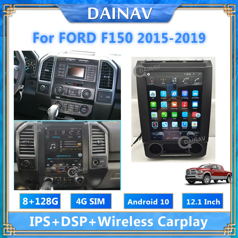 

8G 128GB Car Auto audio For Ford f150 2015 2016 2017 2018 2019 Android Radio Tesla Stereo Car Multimedia Player head unit