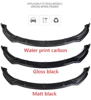 fit formodel 3 carbon fiber front bumper spoiler 2017 2019