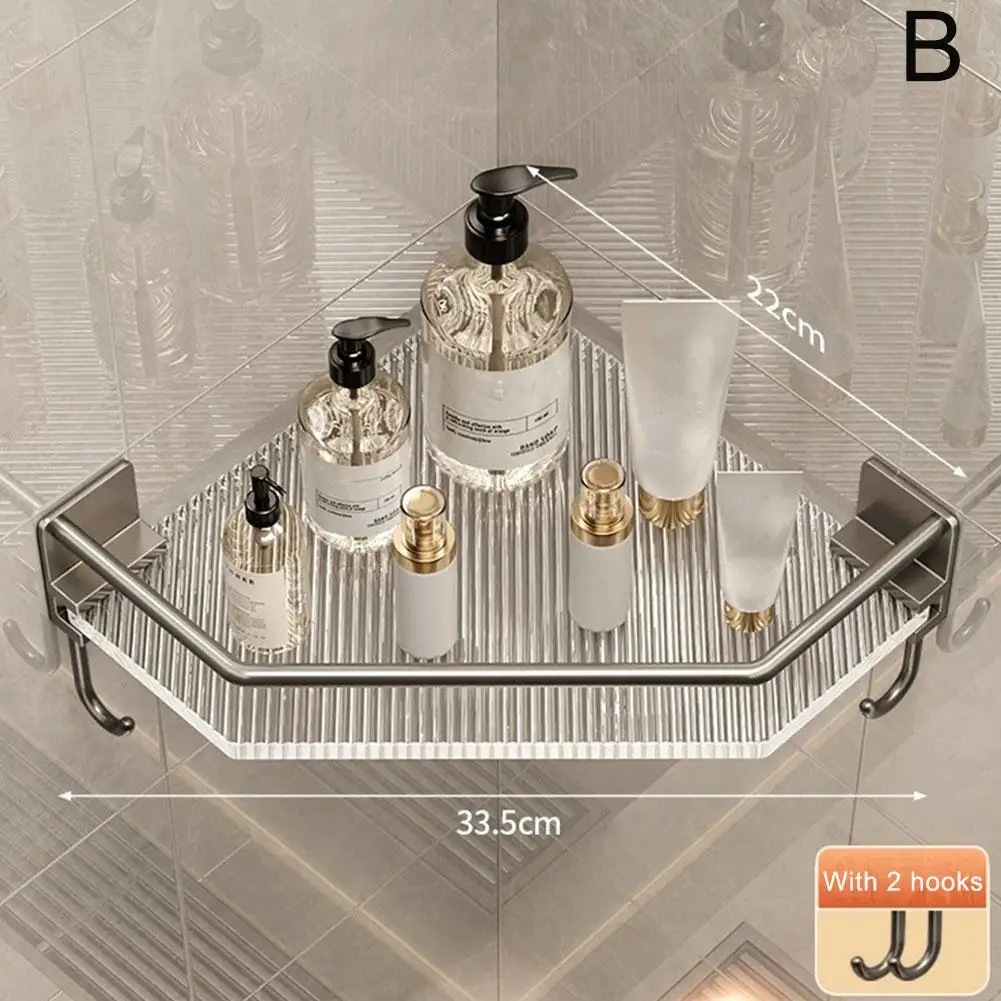 Настенная угловая полка для хранения шампуня ванной комнаты