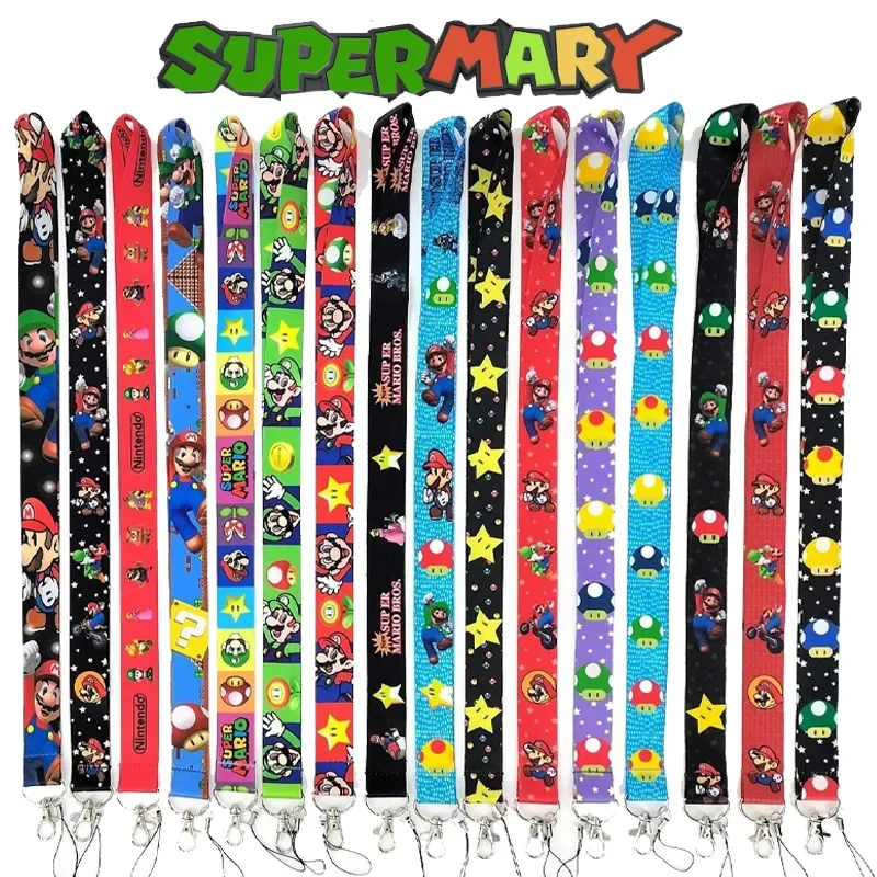 

Super Mario Student ID Student Food Card Lanyard Cartoon Phone Lanyard Long Name Badge Camera Lanyard Neck Lanyard Student Gift
