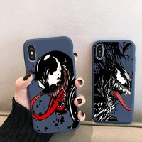 venom black and white sketch art phone case for iphone 13 12 mini 11 pro xs max x xr 7 8 6 plus candy color blue silicone cover