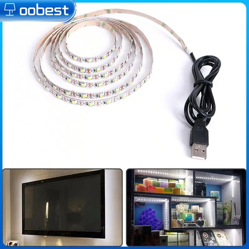

300LEDs Strip Lights 5V USB 3528SMD Diode DC Flexible LED Lamp Tape Ribbon RGB 0.5M 1M 2M 3 M 4M 5M TV Desktop Screen BackLight