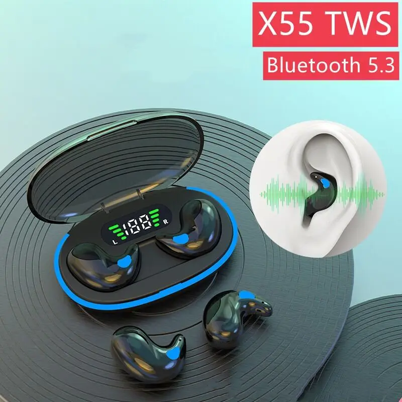 X55 TWS Mini Earpods BT5.3 Беспроводные наушники IPX5 Наушники с шумоподавлением Спортивные