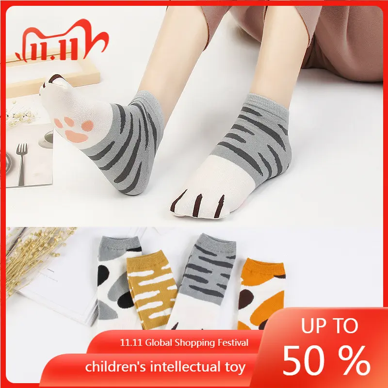 

2022 HotWomen Socks Fluffy Warm Slipper Sock Autumn Winter Fall Fuzzy Cute Girl Cat Paw Home Sleeping Cat Claw Cute Animal Socks