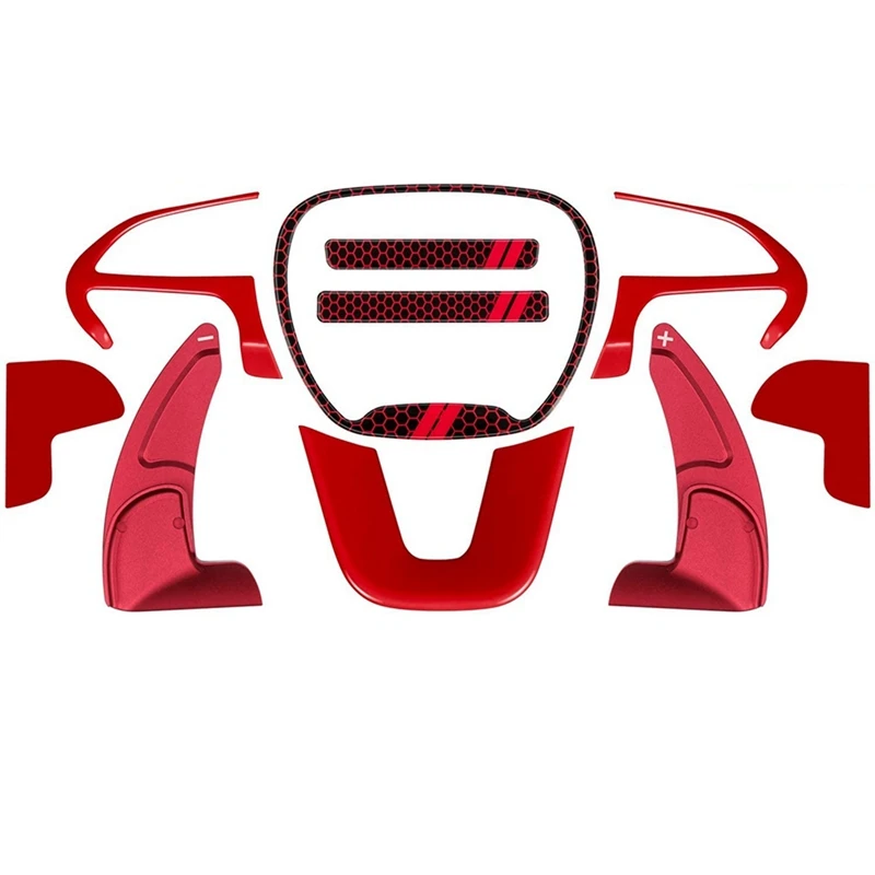 

Steering Wheel Cover Trim Interior Accessories for 2015-2021 Dodge Challenger Charger Shift Paddle Extended Emblem Kit
