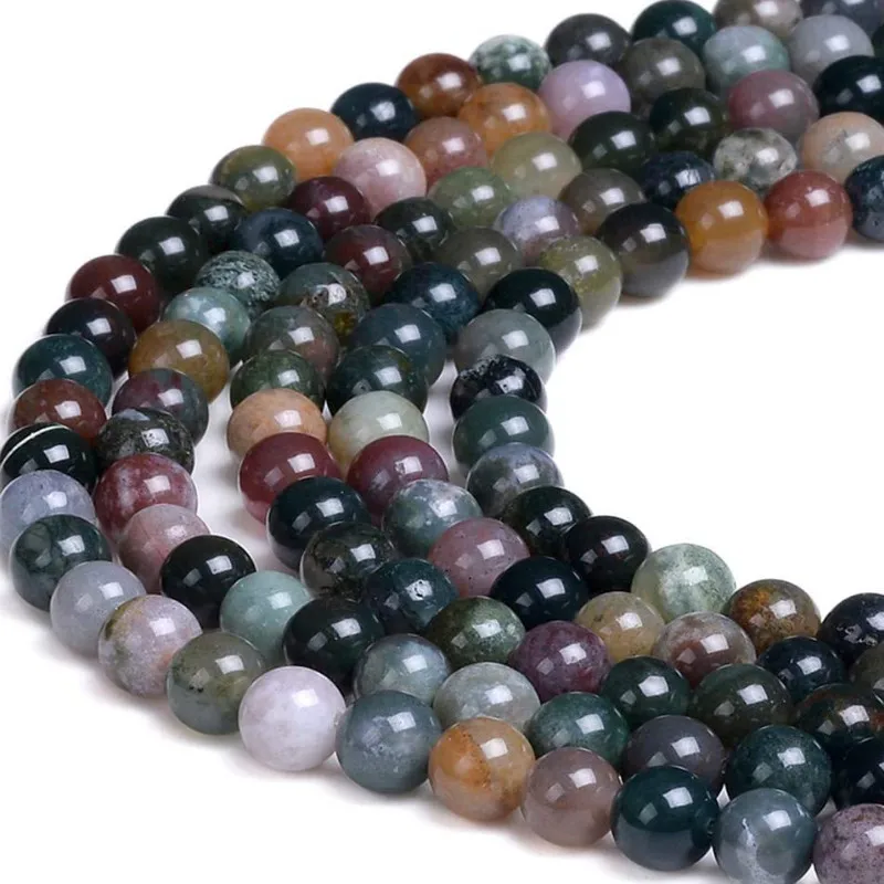 

Indian Agate Round Bead Natural Loose Spacer Beads 4 6 8 10MM for Jewelry Making