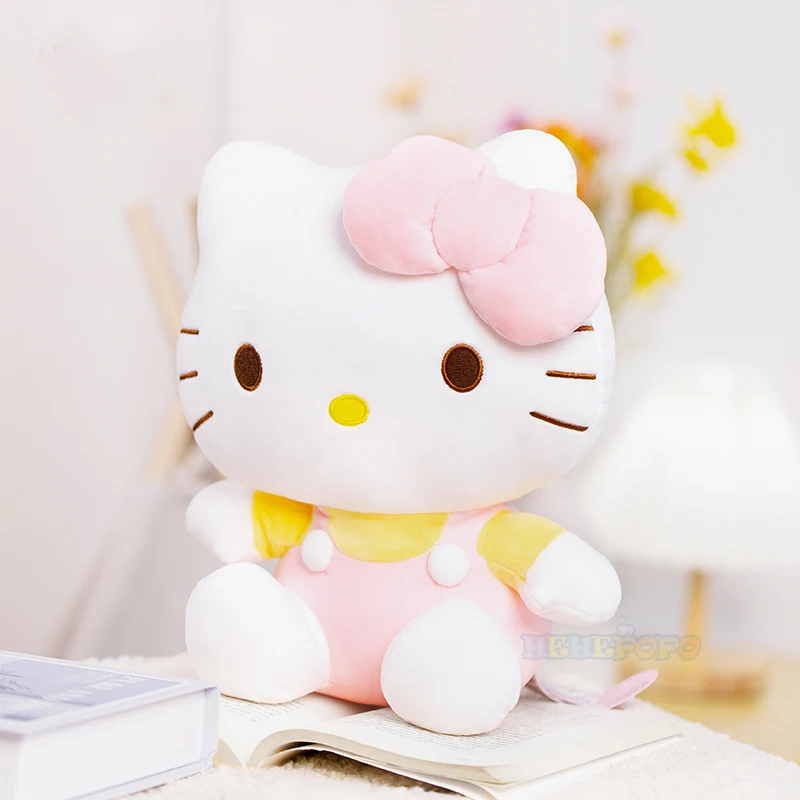 

32cm Rainbow Hello Kitty Plush Toys Sanrio Cute Movie KT Cat Dolls Soft Stuffed Hello Kitty Christmas Gifts for Kids Animal Toy