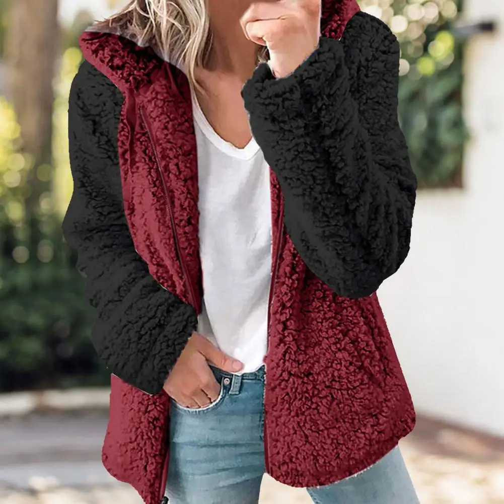 

Casual Chic Zip Up Cardigan Winter Jacket Outwear Coat Fleece for Daily Wear