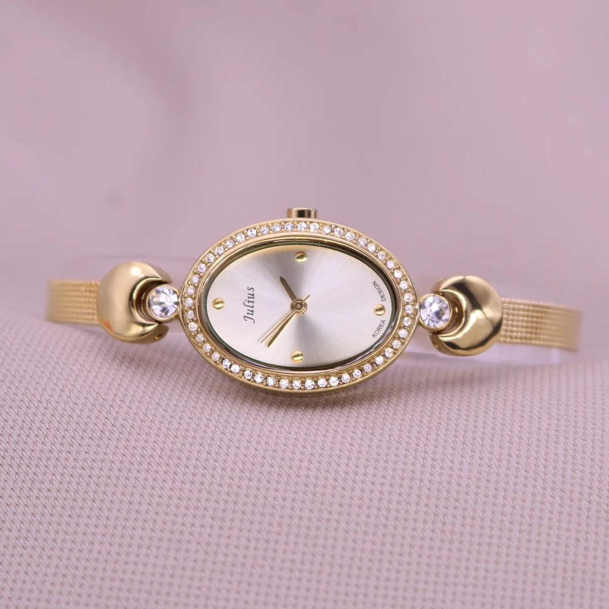 Ремешок из нержавеющей стали маленькие женские часы Julius японские кварцевые
