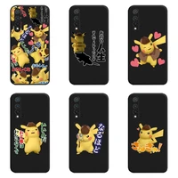 cute cartoon pokemon pikachu phone case for huawei nova 6se 7 7pro 7se honor 7a 8a 7c 9c play