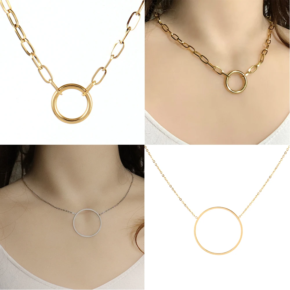 Ожерелье из нержавеющей стали в стиле панк геометрическое ожерелье форме сердца