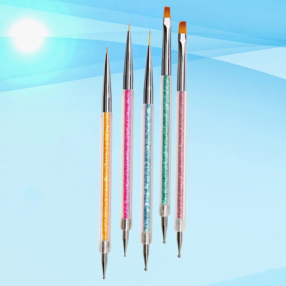 

Кисть для ногтей, точечные ранцы для ногтей, ручка для рисования ногтей, Маникюрный Инструмент для комнаты, салона, дома, 5 шт.