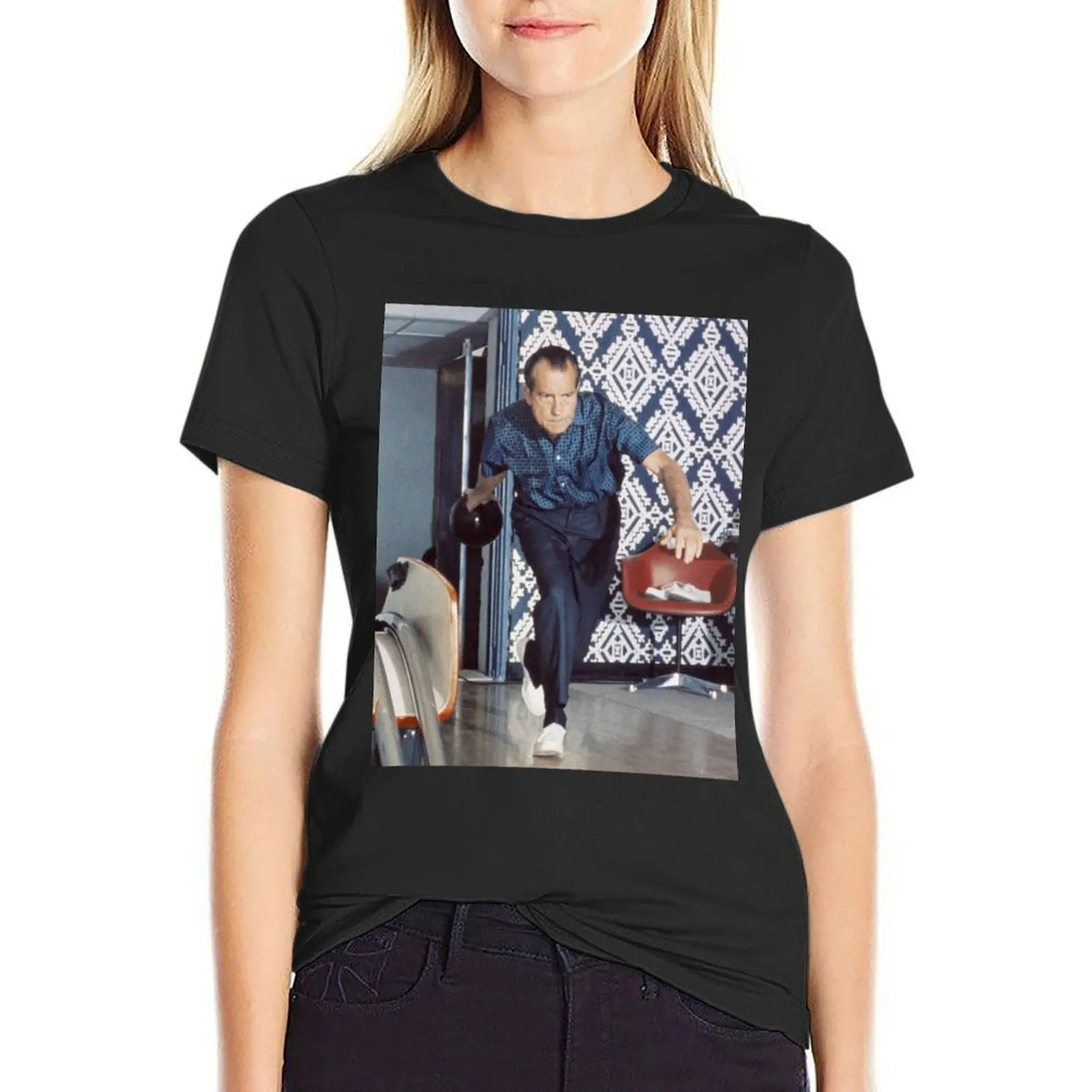 Футболка Nixon в стиле боулинга летние топы рубашка с графическим принтом виде