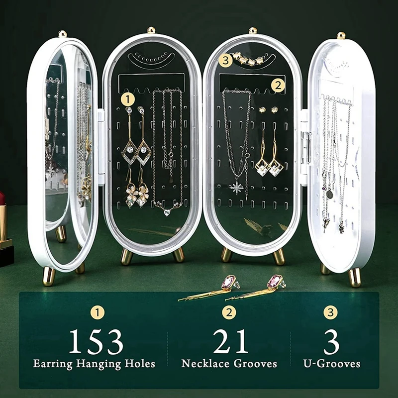 

Earrings Jewelry Display Stand Jewelry Earrings Household Box Necklace Light Luxury Large Capacity Storage Box