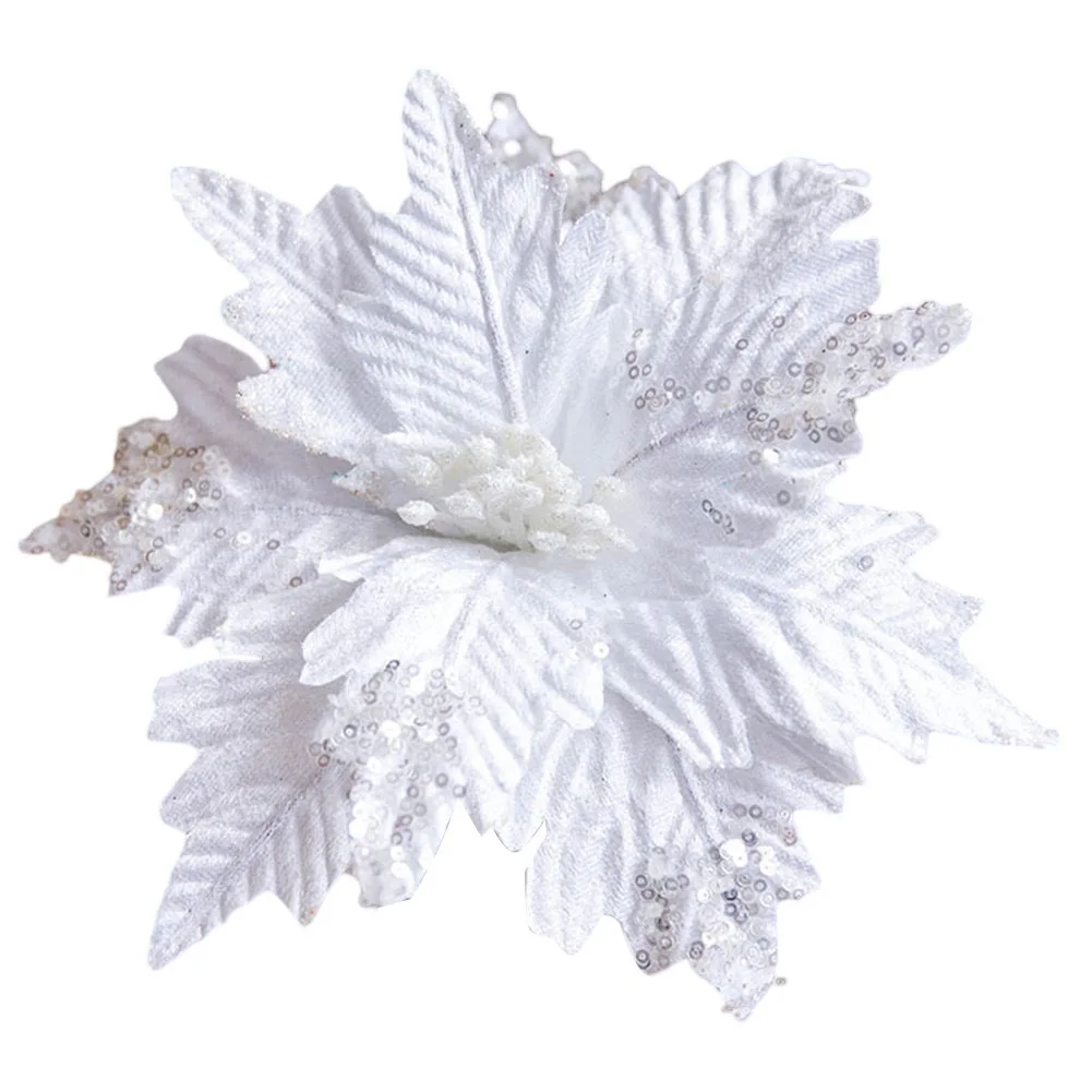 Рождественские цветы блестящие искусственные рождественская елка подвесное