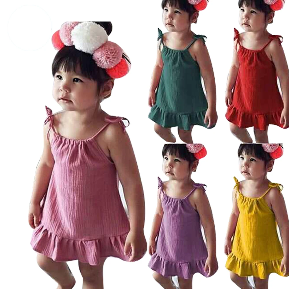 Kids Dresses for Girls 4 to 5 years Fashion Girls Dresses for Kids Baby Girl Summer Clothes 2022 Solid Baby Dress 6 to 12 months