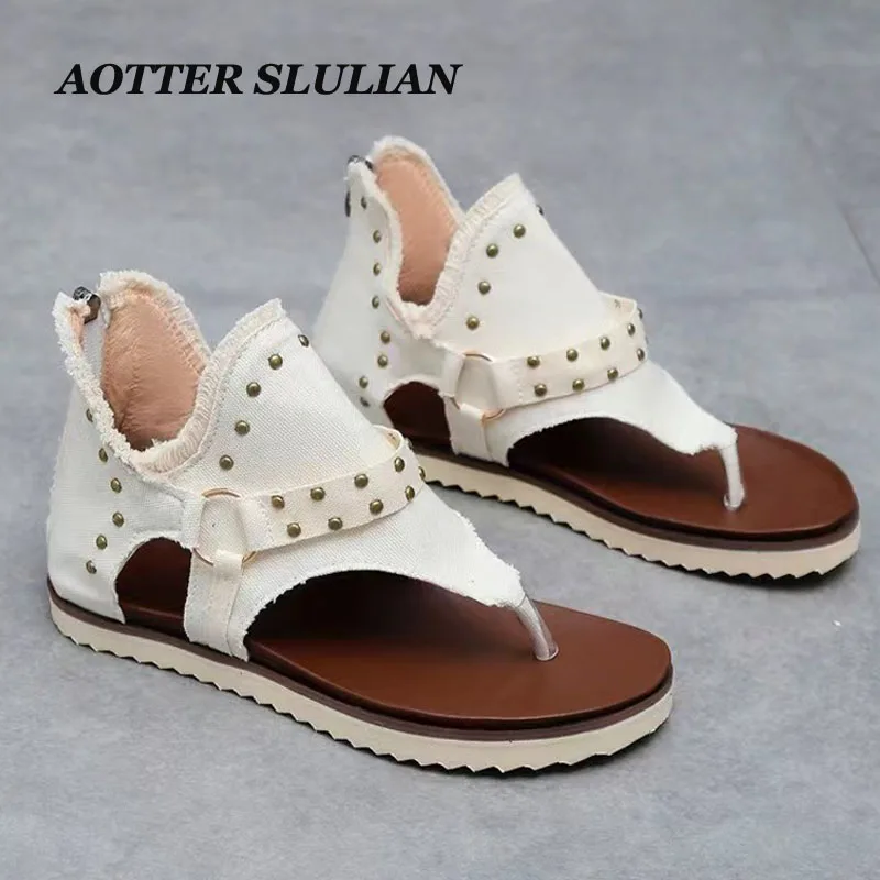 Сандалии женские в ретро стиле босоножки-гладиаторы с клипсой винтажные