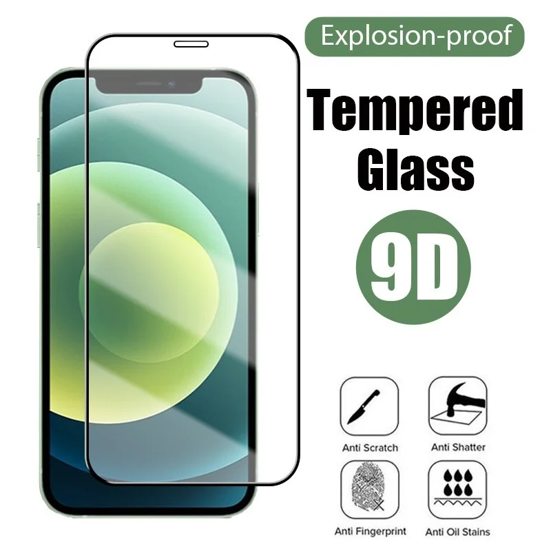 

Закаленное стекло 9D с полным покрытием для iphone 13 12 11 Pro 13 Mini XR XS 8, Защитное стекло для экрана iPhone 13 Pro Max 12 Mini