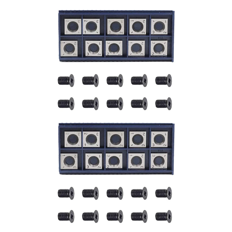 

20Pcs 14mm Square Straight Carbide Cutter Insert with 10Pcs M610mm Screws