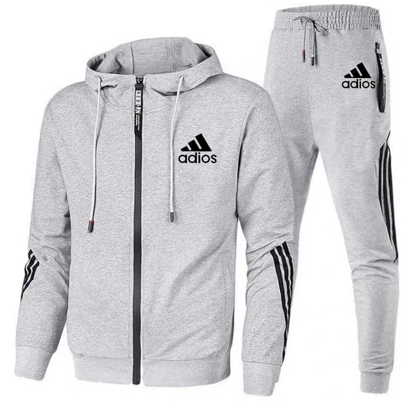 

2022 осень Nieuwe мужская повседневная одежда IКADIDASС Joggingpak Rits Толстовка + Broek 2 шт. Мужская спортивная одежда