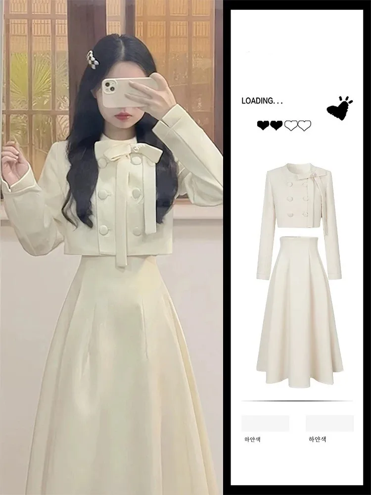 Little Rich Family Gold Dress Outfit Женский ранний зимний комплект Полный Изящная зарубежная