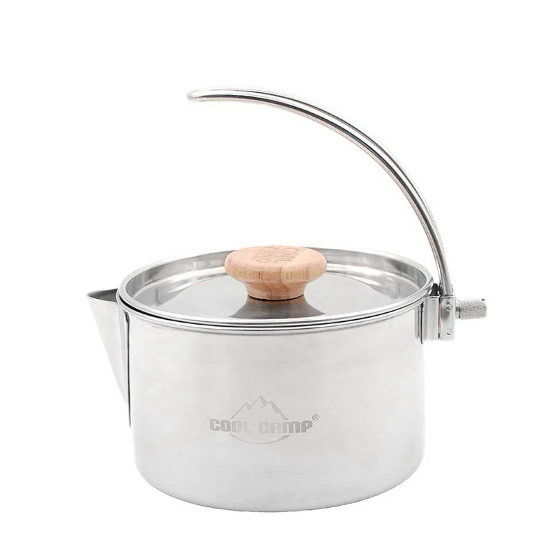 

COOLCAMP Titanium Pot Hanging Camping Pot Portable Water Cup with Lid Foldable Handle Outdoor Tableware Picnic Cookware