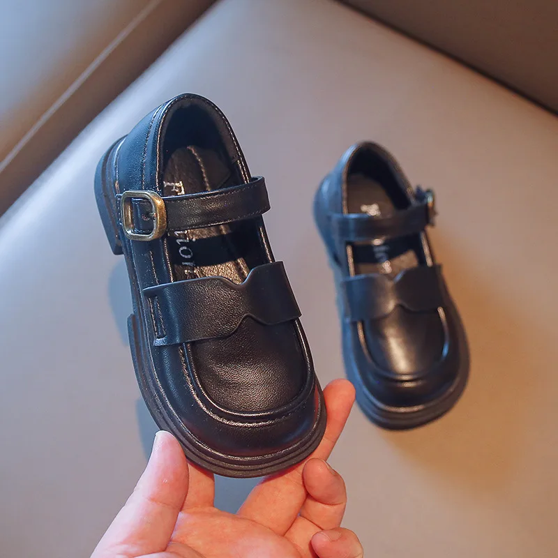 

Children's British Style Small Leather Shoes Girls' Fashion Simple Princess Soft Bottom Anti-skid Toddler Shoes