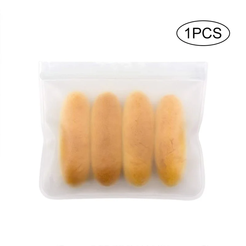 10PCS Reusable Ziplock Bag Silicone Food Storage Bag Leakproof Containers Fresh Bag Vegetable Fridge Organizer Bags images - 6