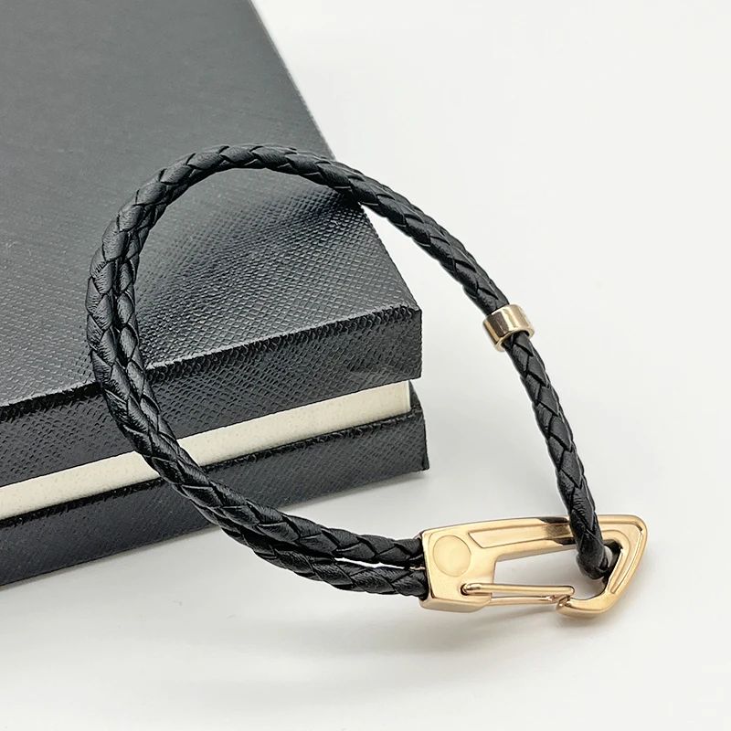 LAN MB Bracelet PU Leather Lobster Clasp 4 colors With Six Star Couple Rope