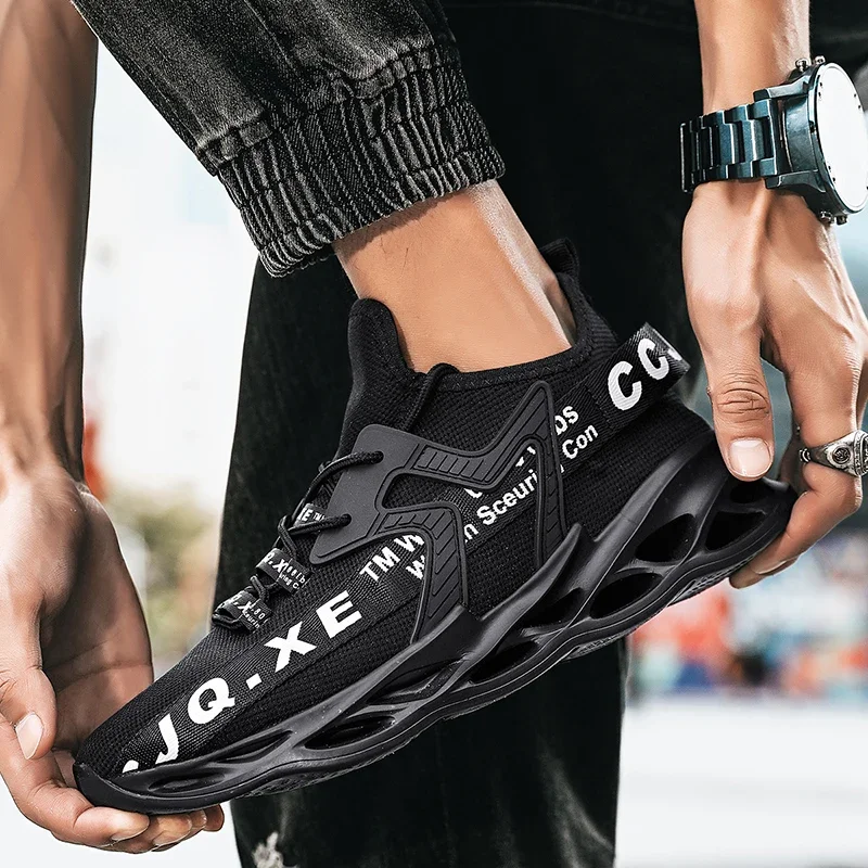 Трикотажные спортивные кроссовки для бега с амортизирующим лезвием легкие