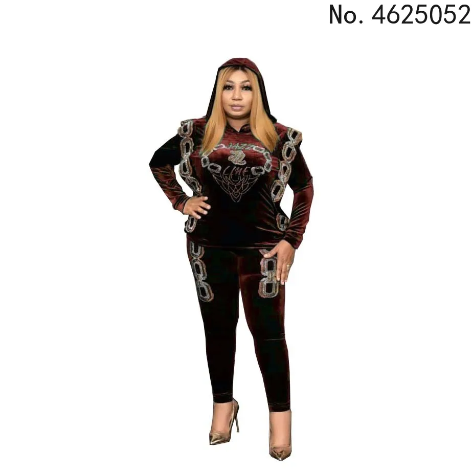 Бархатная африканская одежда комплект из 2 предметов женская для осени и зимы 2021