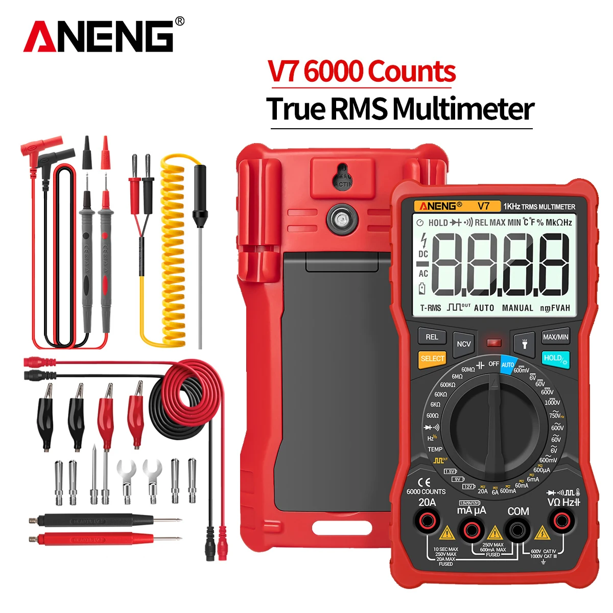 

ANENG V7 Digital Multimeter 6000 Counts Avometer Transistor Capacitor Tester Multimetro Digital Profissional Lcr Meter Multimetr