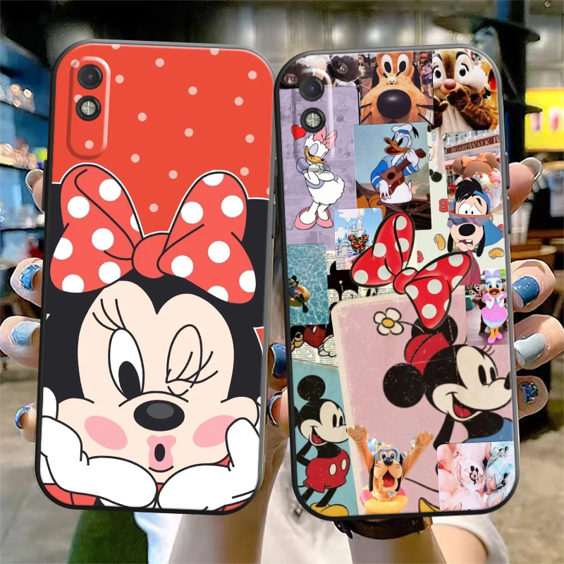 

Disney Mickey Mouse Phone Case For Xiaomi Redmi 9 9i 9AT 9T 9A 9C 10 Note 9 9T 9S 10 10 Pro 10S 10 5G Carcasa Liquid Silicon