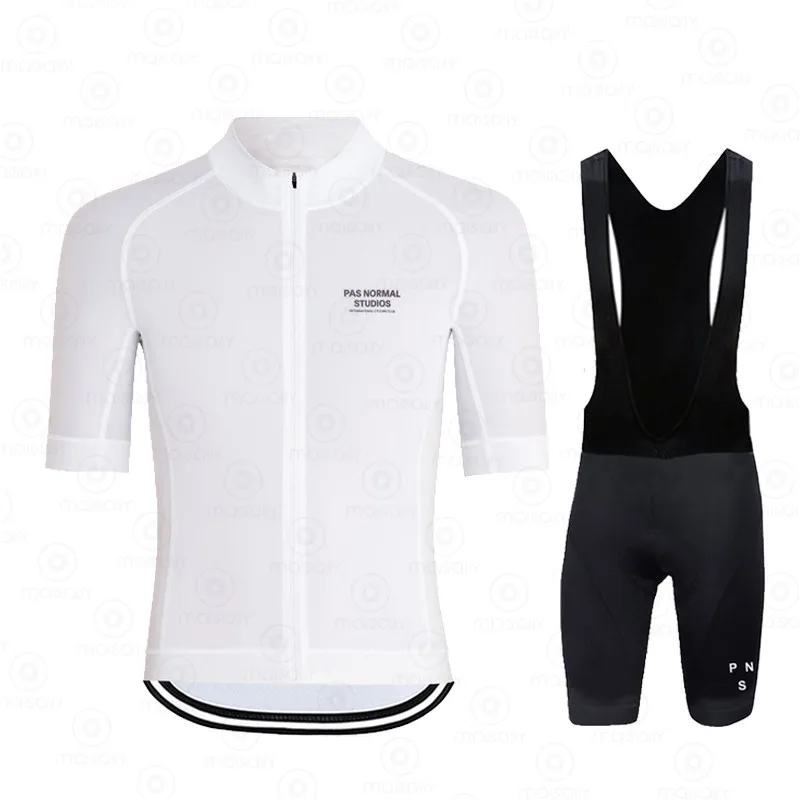 

White PNS Summer Cycling Suit Breathable Team Bicycle Jersey 2021 New Pas Normal Studios Bike Clothing Kit Bike Shorts Set