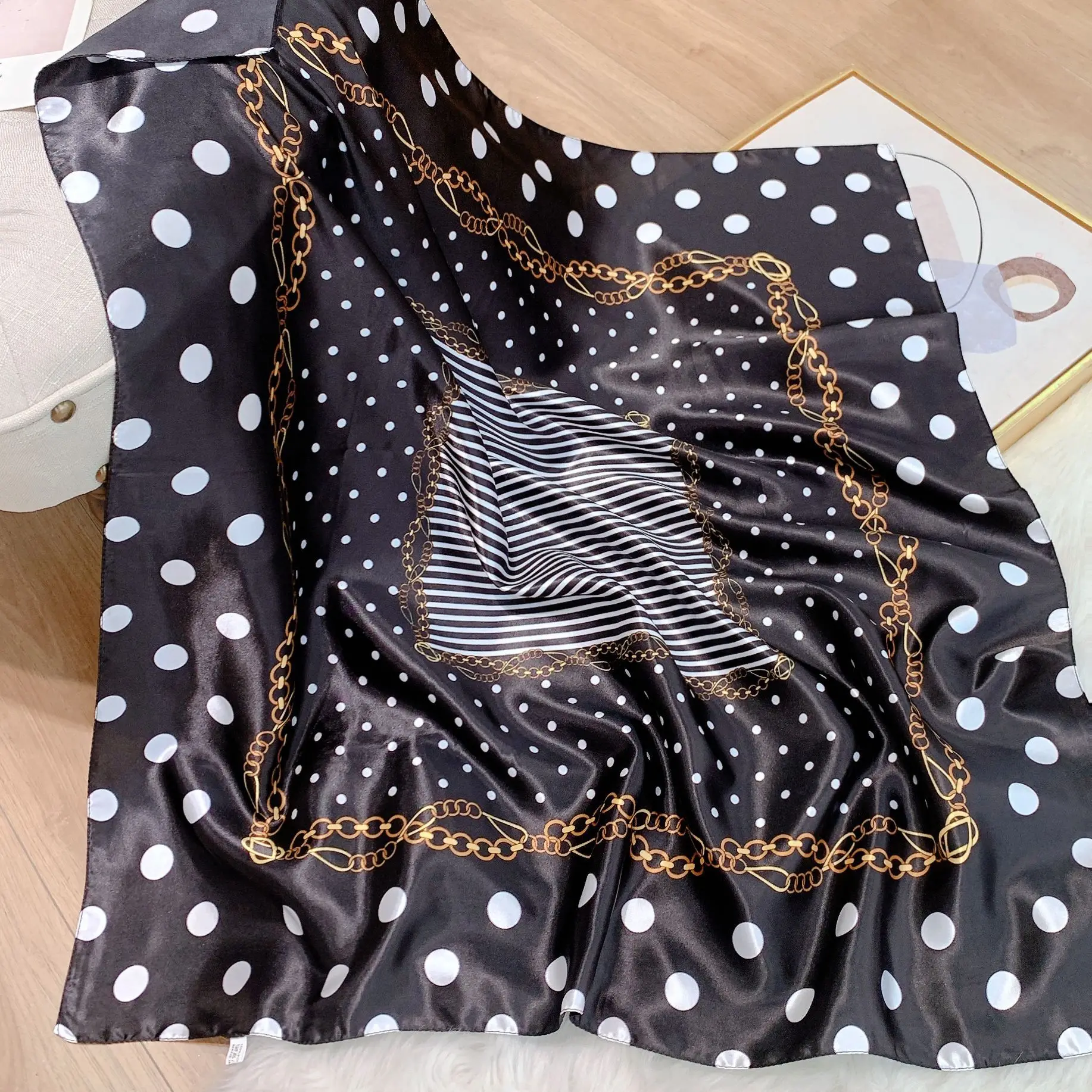 

New Summer 90cm Square Scarf Women Head Large Hijab Bandana Lady Hair Band Silk Scarves Wraps Shawl Headband Female Foulard