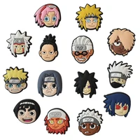 14pcspack naruto anime sneakers accessories shoes buckle wholesale croc jibz charms pvc decorations clogs kids boys party gifts