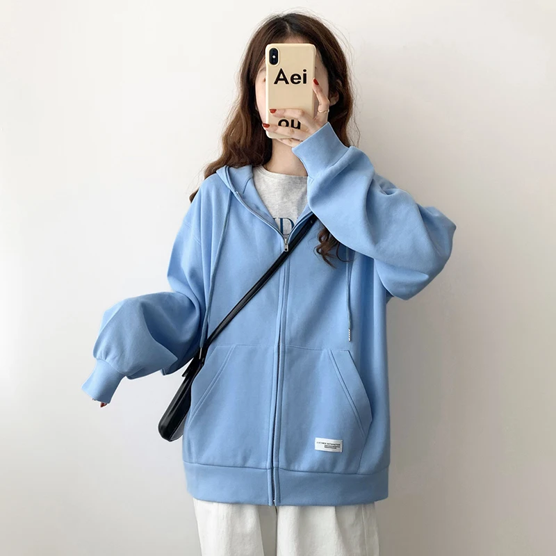 

Женский свободный кардиган с капюшоном, весенний свитшот в Корейском стиле, 2023