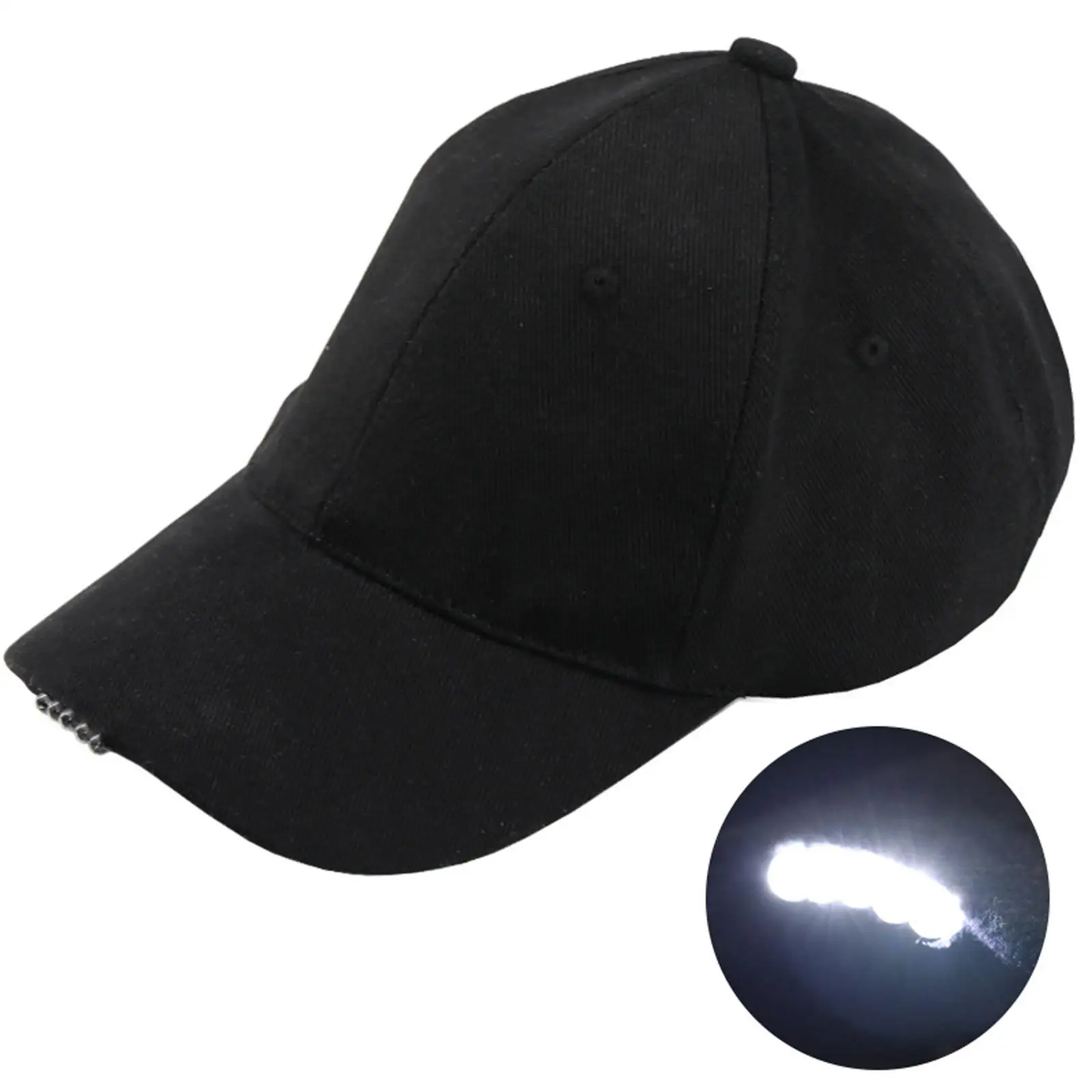 

LED Baseball Hat with 5 LED Light Adjustable Rechargeable for Fishing Party Jogging Holiday Outdoor