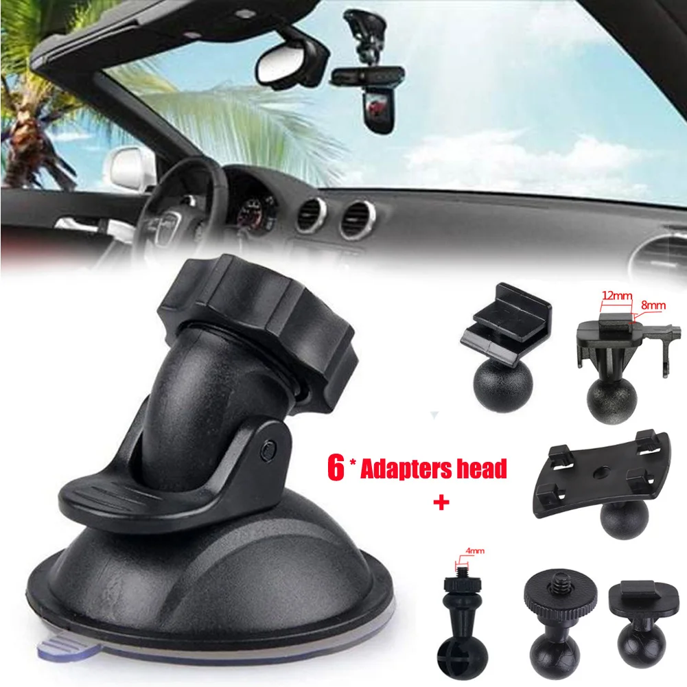 

Useful High Quality Practical Driving Recorder Bracket 1 * Cam Mount Holder 100g Weight 6 * Adapters Black Color