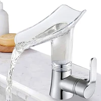 waterfall bathroom faucet single handle contemporary modern washroom basin mixer taps single hole faucet for bathroom sink