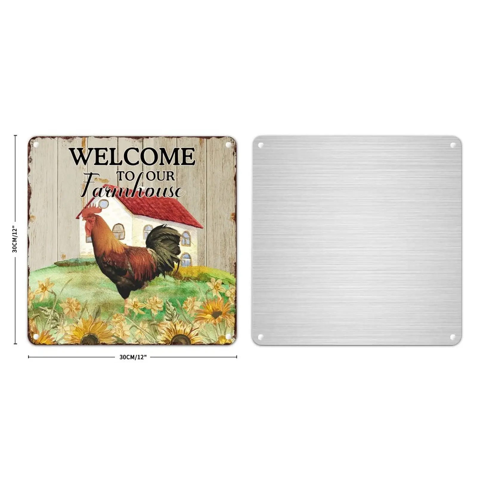 Добро пожаловать в наш фермерский жестяной знак петух Подсолнух пища уникальный