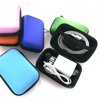 headphones storage box usb hard case earphone bag key coin bags waterproof sd card cable earbuds holder box round square shape