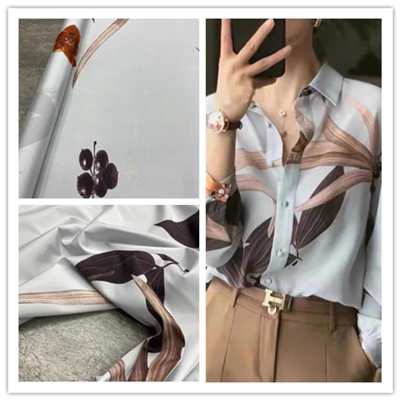 

Европейская американская светильник Роскошная сине-серая Нижняя фигурка лепестков, эластичная крепдешиновая шелковая ткань, тутовая рубашка, саржевая Div