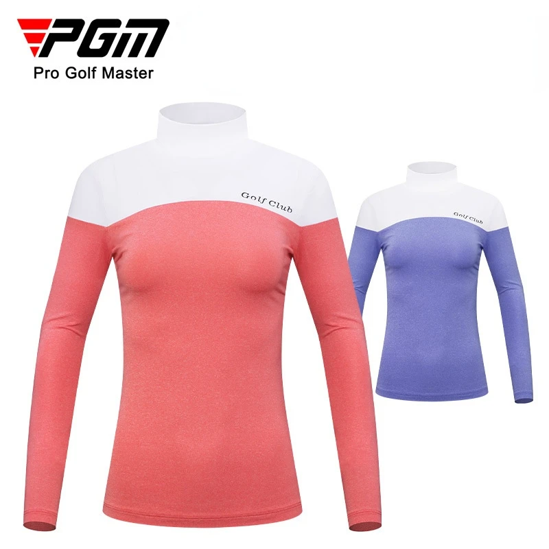 

PGM Golf Trainning T Shirts for Women Long Sleeve Crew Neck T-Shirt Autumn and Winter Windproof and Warm Golf Wear YF452