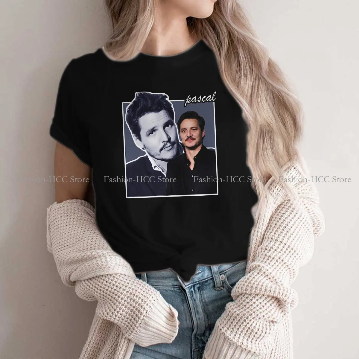 

Pedro Pascal American Actors Polyester TShirts Retro Vintage Distinctive Homme T Shirt New Trend Tops