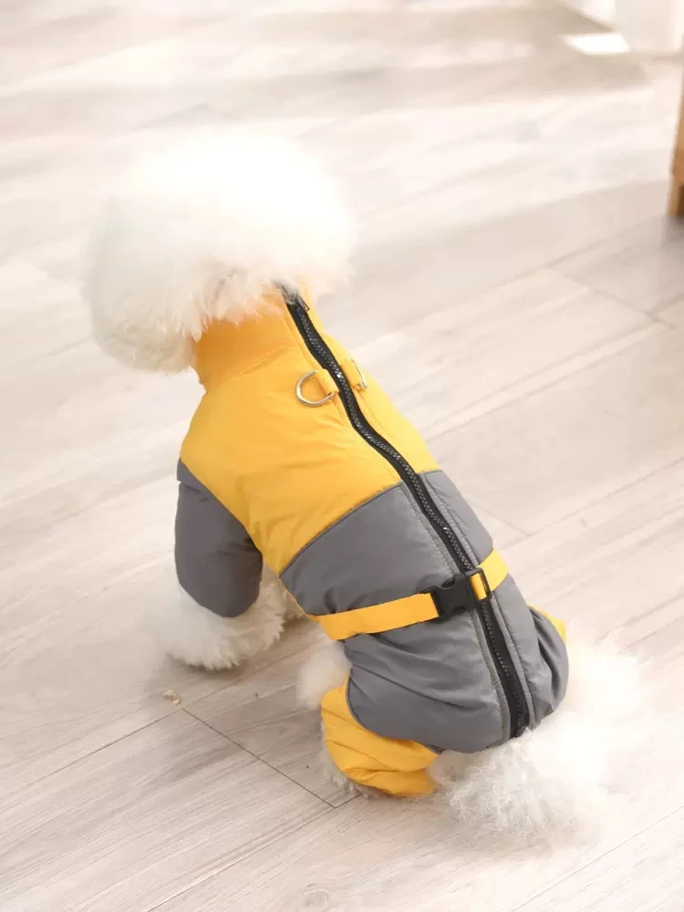 

Towable Dog Clothing Autumn And Winter Four Legged Clothing, Small Dog Thick Cotton Jacket Winter Warm Down Jacket