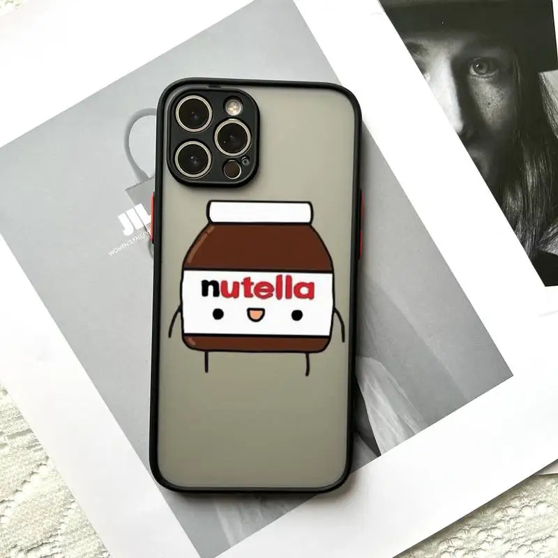 Мягкий силиконовый матовый Жесткий Чехол Kawaii Nutella для iphone 7 8 plus x xs xr 11 12 13 mini Pro max |