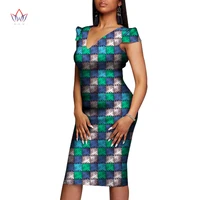 african clothes bazin riche african v neck dresses for women dashiki print women dresses vestidos african women clothing wy6093