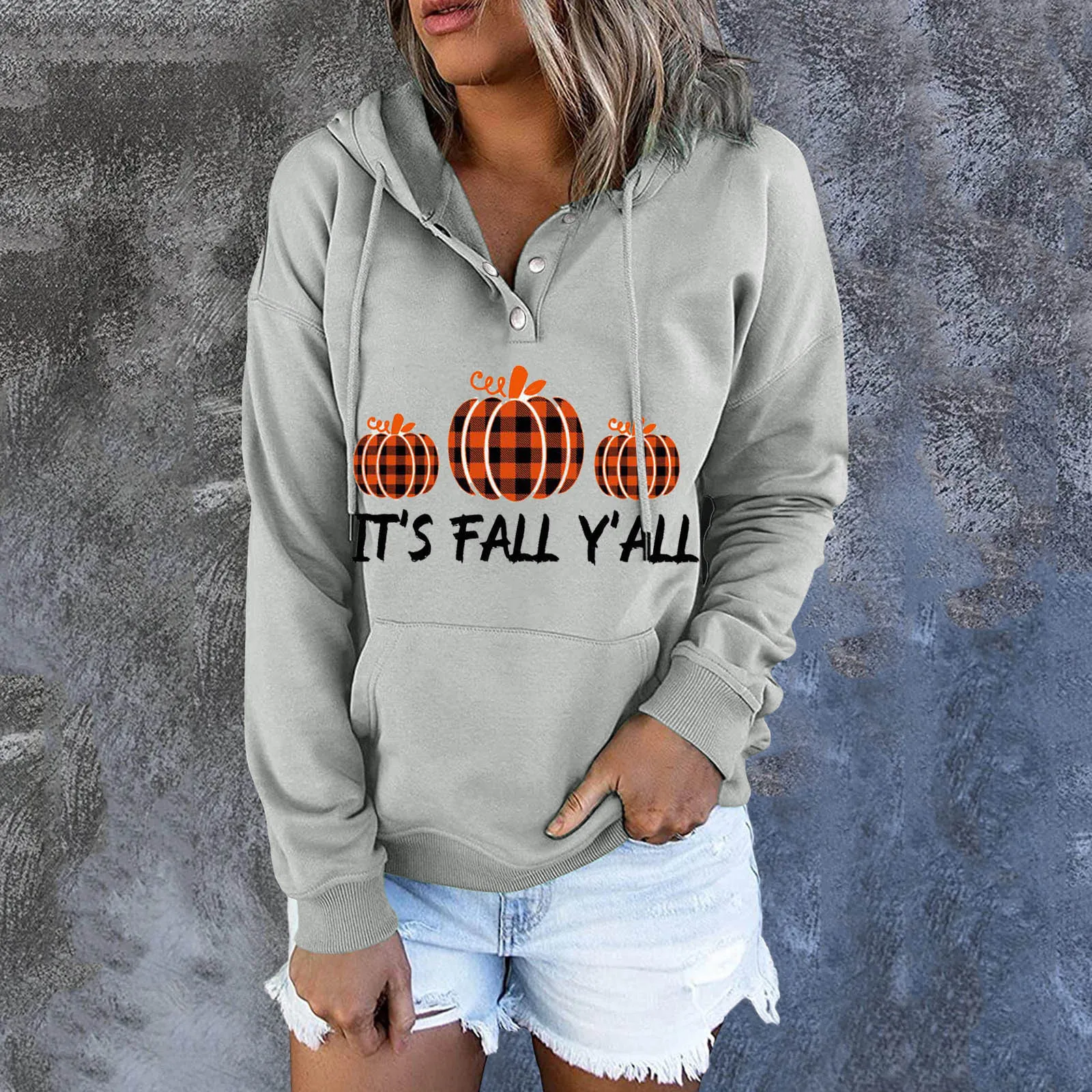 

Женский свитшот с капюшоном на завязках с карманами и длинными рукавами, свитшот с принтом на пуговицах, Женский флисовый свитшот с капюшон...